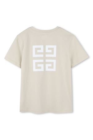 Beige cotton blend T-shirt GIVENCHY KIDS | H30718184